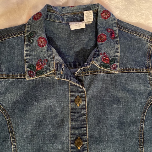Vintage Sonoma “lifestyles” embroidered jeans over shirt size PL - Picture 3 of 7